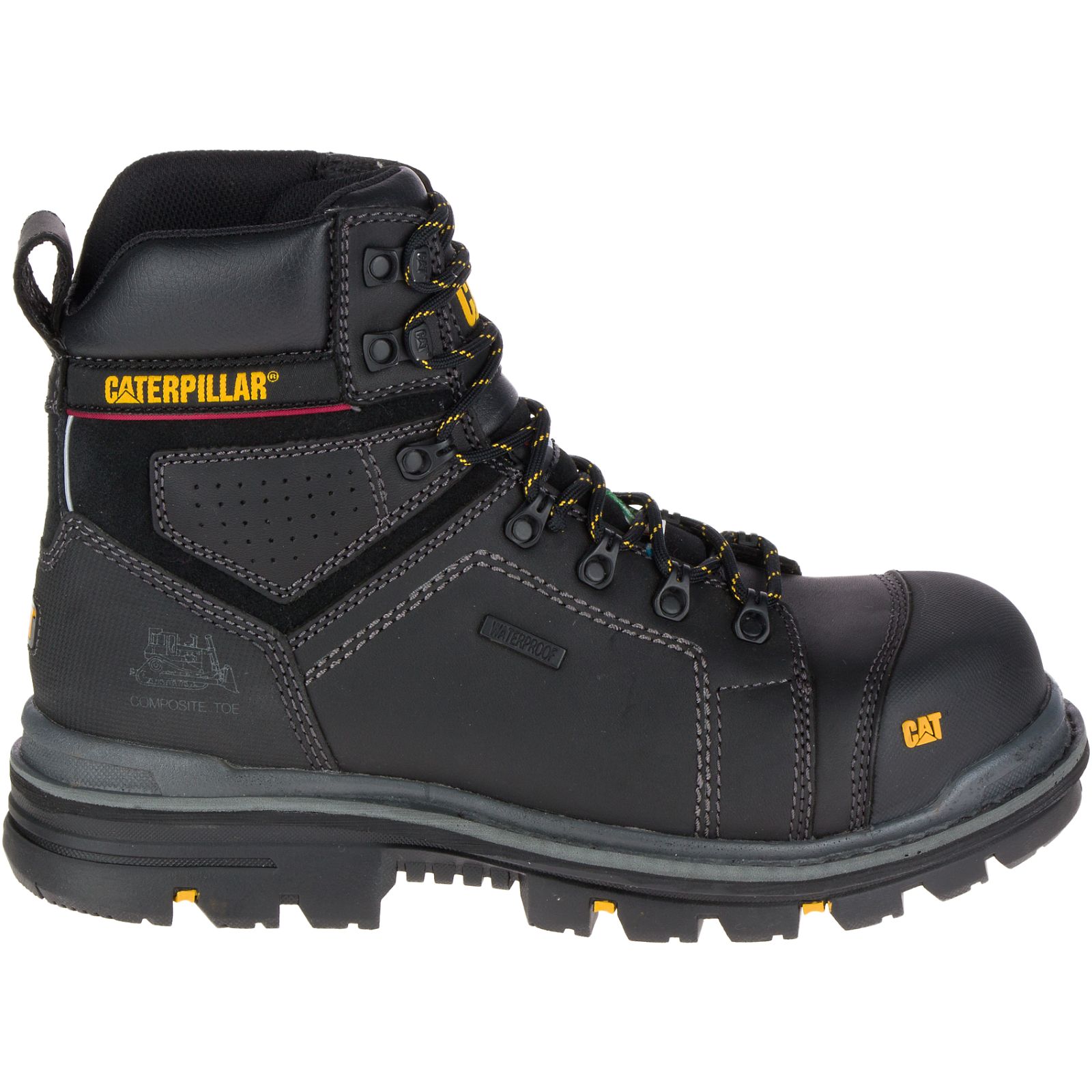 Caterpillar Men's Hauler 6" Waterproof Composite Toe Work Boots Black CAT-32064